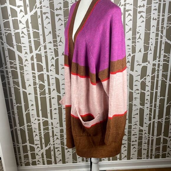 Lane Bryant Color Blocked Open Front Cardigan Sweater 26/28 4X - Picture 3 of 8